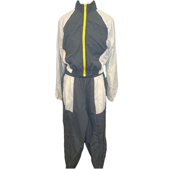 Fabletics Women's Alayia Color Block Storm Cloud Jacket & Track Pant Set Sz S - Picture 1 of 16